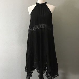 NWT Free people High Neck handkerchief hem lace dress